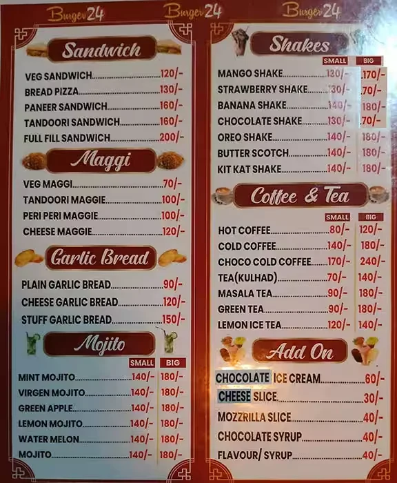 Pizza Restaurant Menu